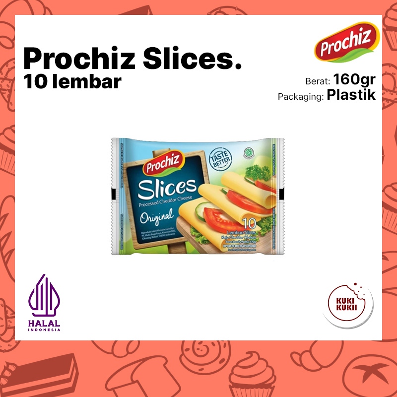 

Prochiz Cheddar 10 slices | PROCHIZ Cheddar Slice 10 lembar 160gr