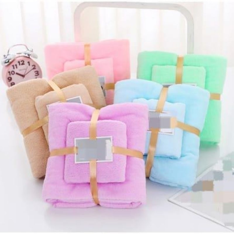 Handuk Set 2in1 / Cotton Towel / Handuk Import