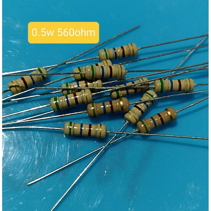 10pcs RESISTOR 560 OHM 0.5WATT RESISTOR SETENGAH WATT 560OHM