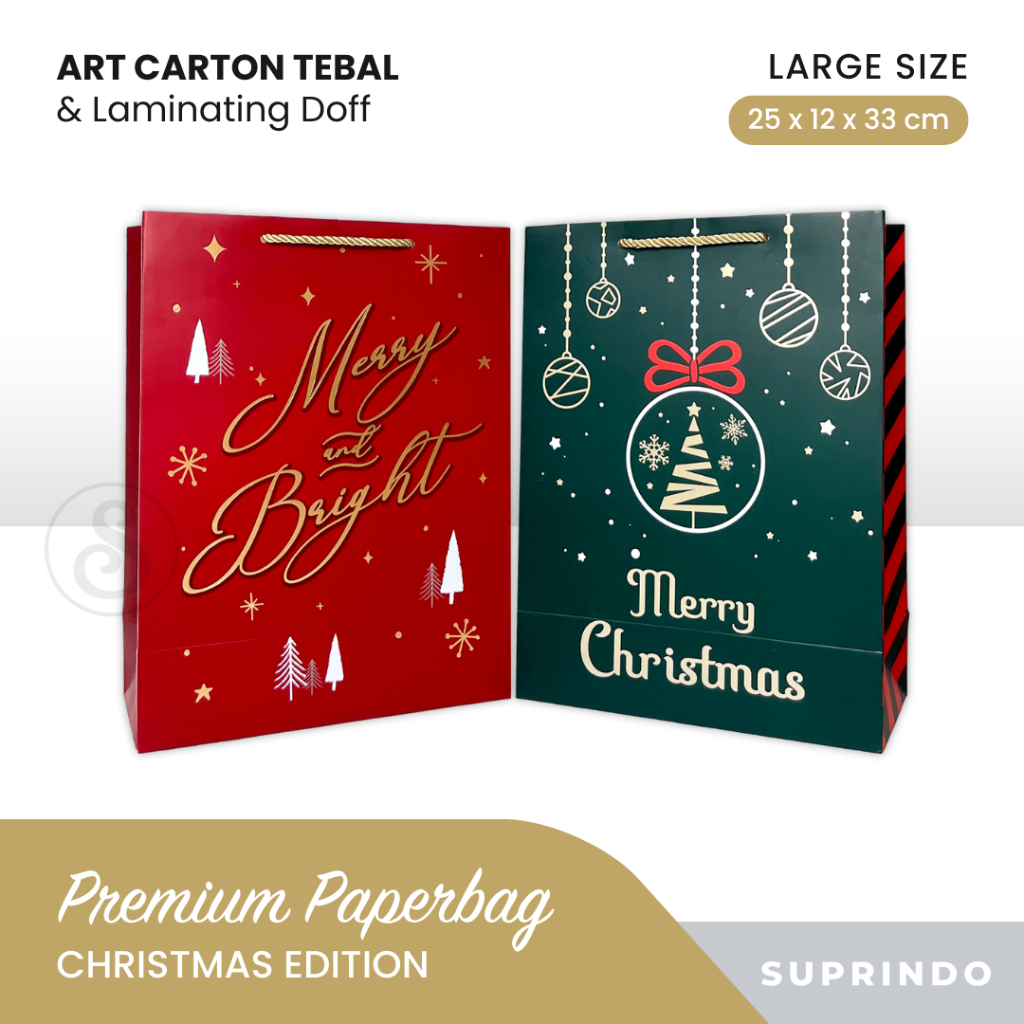 

Premium Paper bag Fancy CHRISTMAS Natal (Besar) - 25x12x33 cm