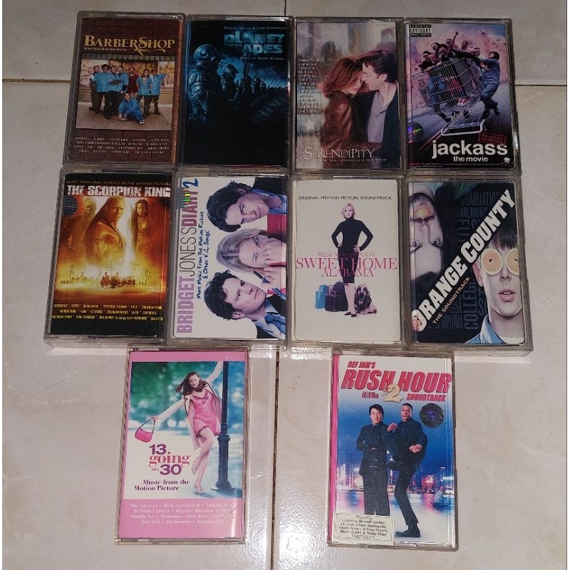 kaset pita BARBERSHOP / PLANET OF THE APES / SERENDIPITY / JACKASS / THE SCORPION KING / BRIDGET JON