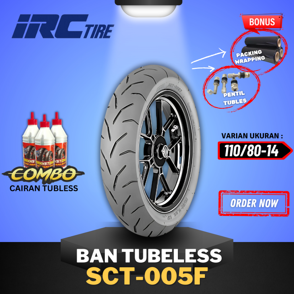 [READY COD] BAN IRC SCT005F 110/80-14 RING 14 / BAN TUBELESS IRC RING 14 BAN MOTOR PCX AEROX VARIO /