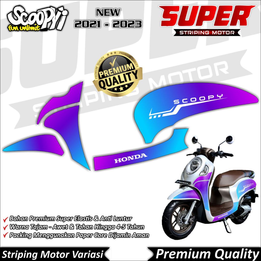 Stiker Scoopy New 2021 - 2022 Anti Luntur keren Striping Scoopy New 2021 - 2022 Striping Honda Scoop