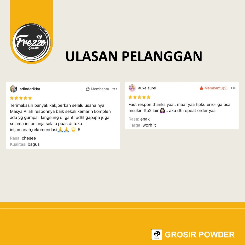 

DA Powder Cream Cheese 1kg Topping Bubuk Cheese Cream Rasa Keju Frezzo Grosir Powder