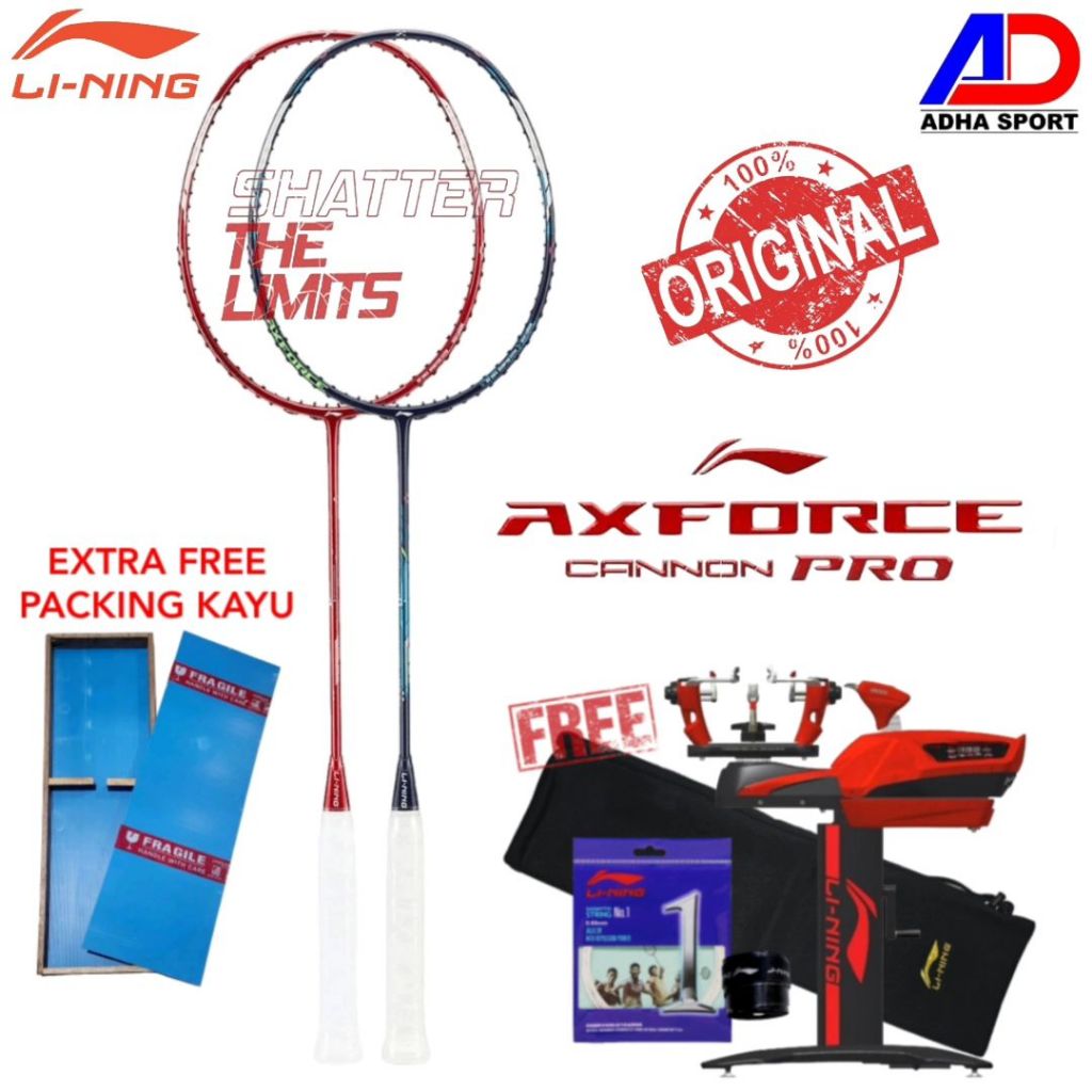 Raket Badminton Lining Axforce Cannon Pro 4U 5U Raket Badminton Bulutangkis Original