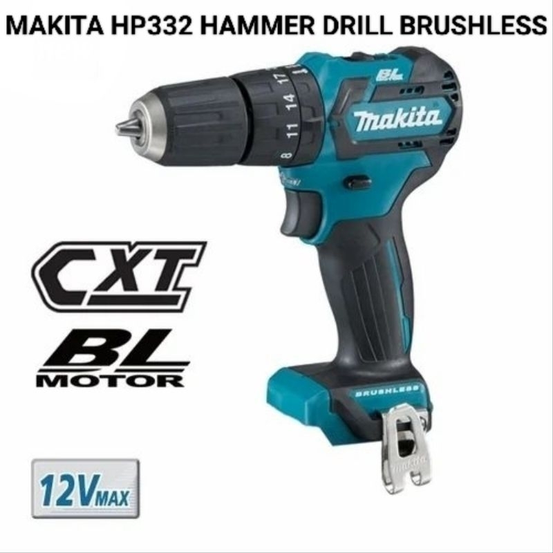 MAKITA HP332 BRUSHLESS HAMMER DRILL 12V