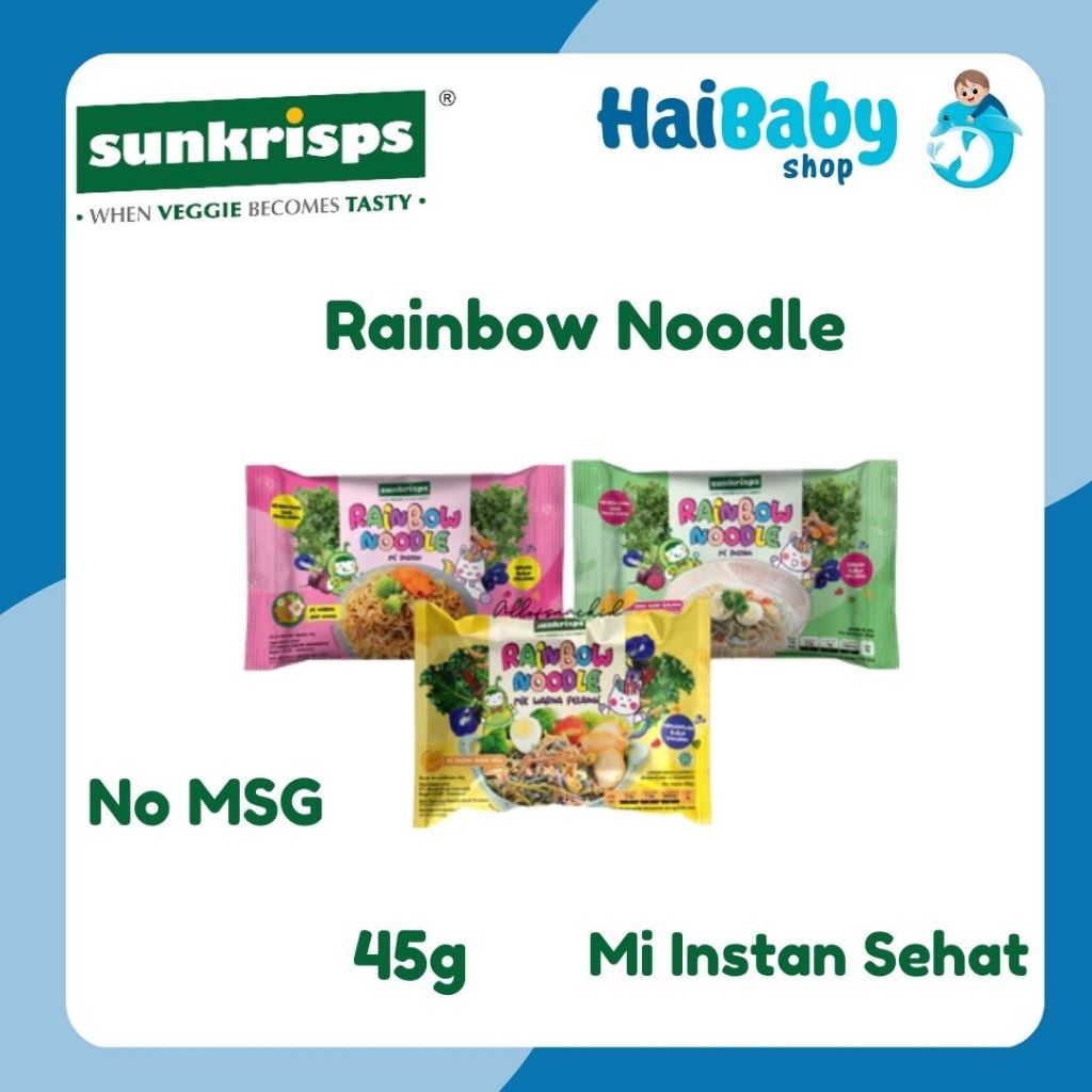 

Sunkrisps - Rainbow Noodle Cheese / Ayam Bawang / Goreng - 45g - Mie Pelangi - Mi Instan Sehat