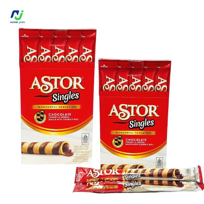 

Astor Singles Box Isi 20 Pcs(SENSASI COKELAT LUMER)