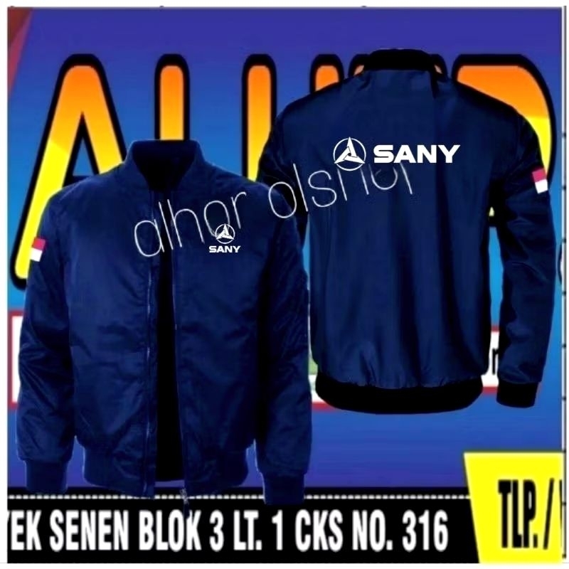 Jaket bordir Sany jaket Sany jaket bomber Sany jaket kerja Sany jaket seragam Sany jaket operator al