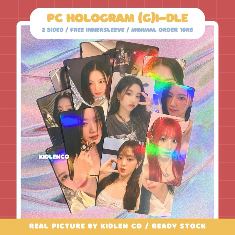 [kidlenco] gacha photocard hologram gidle - unofficial premium 2 sided - selca pc holo (g)i-dle - ko