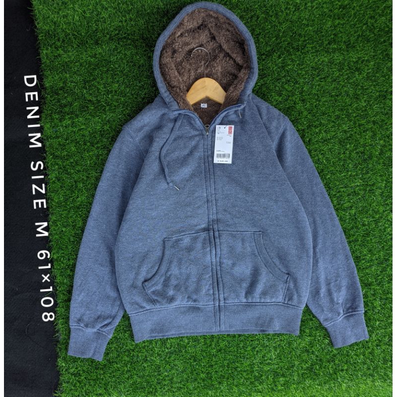 HOODIE ZIPPER UNIQLO SHERPA DALAM