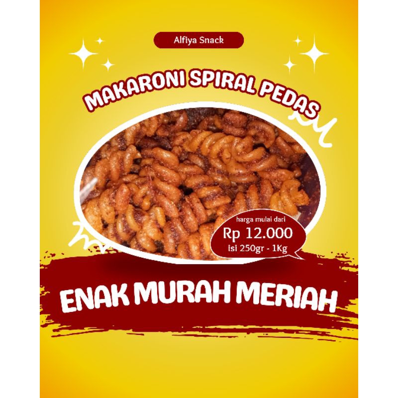 

MAKARONI SPIRAL PEDAS RENYAH GURIH TERVIRAL ISI 250gr - 1Kg TERLARIS