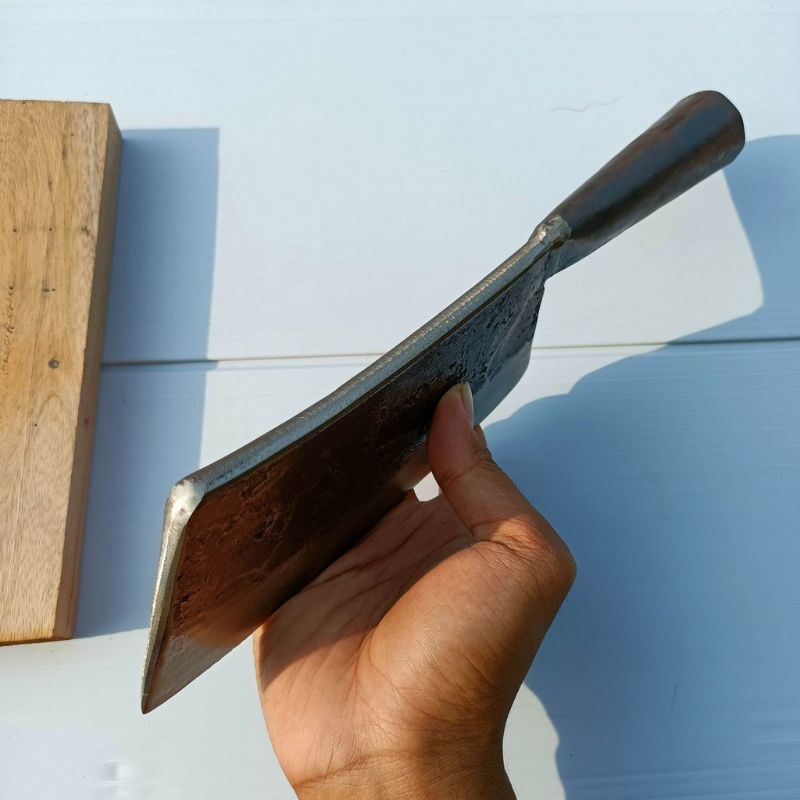 Pisau cacah daging baja gagang besi-pisau baja tebal-promo pisau bladok-pisau cacah daging baja per