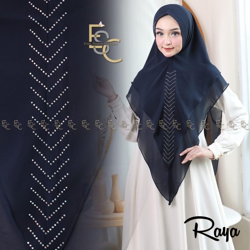 Khimar syari RAYYA | khimar ceruty baby doll 2 layer| Hijab syari payet mote | simpel mewah elegan |