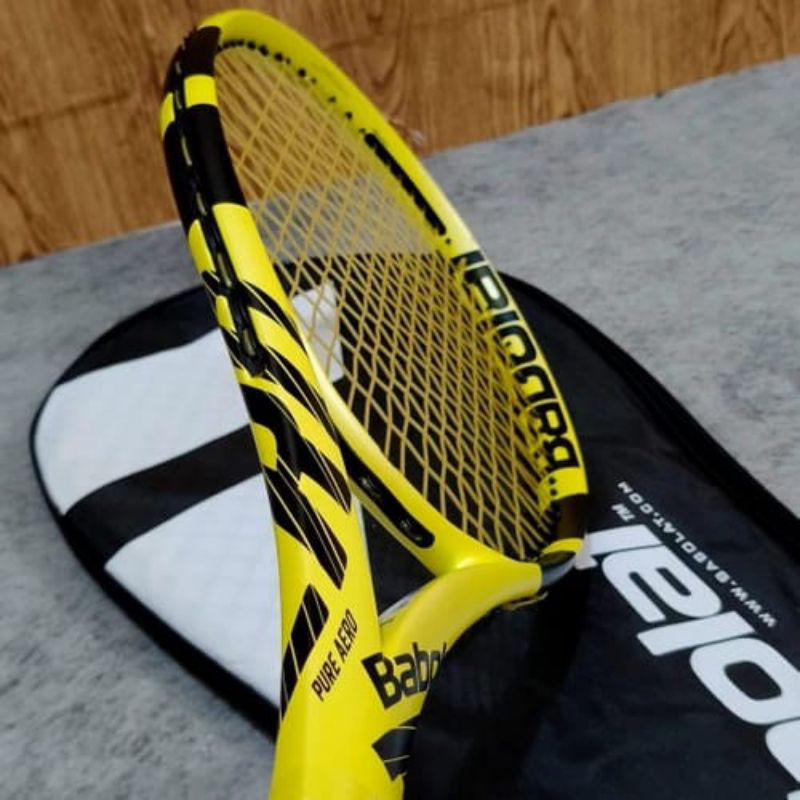 Raket Tenis Lapangan/Raket Tenis Pure Aero Carbon Yellow Ada Tas Siap Smash