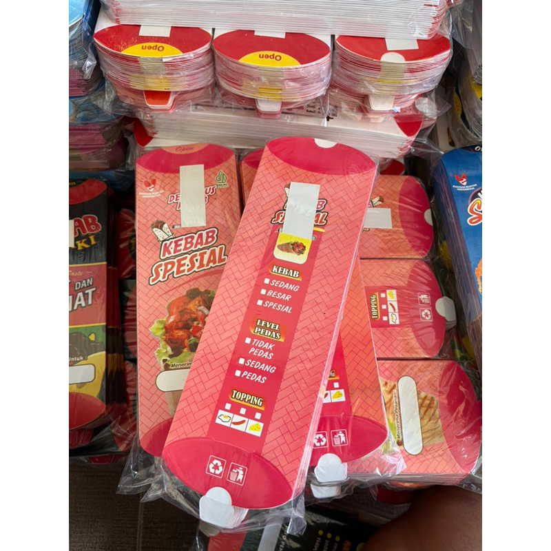 

100 pcs kemasan kebab/dus kebab/wadah kebab