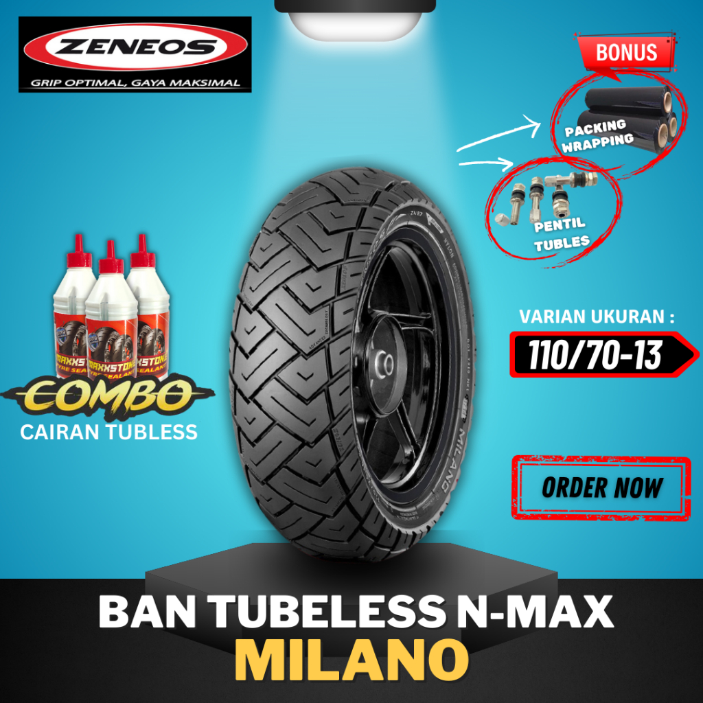 [READY COD] BAN ZENEOS MILANO RING 13 110/70-13 / BAN TUBELESS ZENEOS RING 13 /  BAN MOTOR NMAX RING