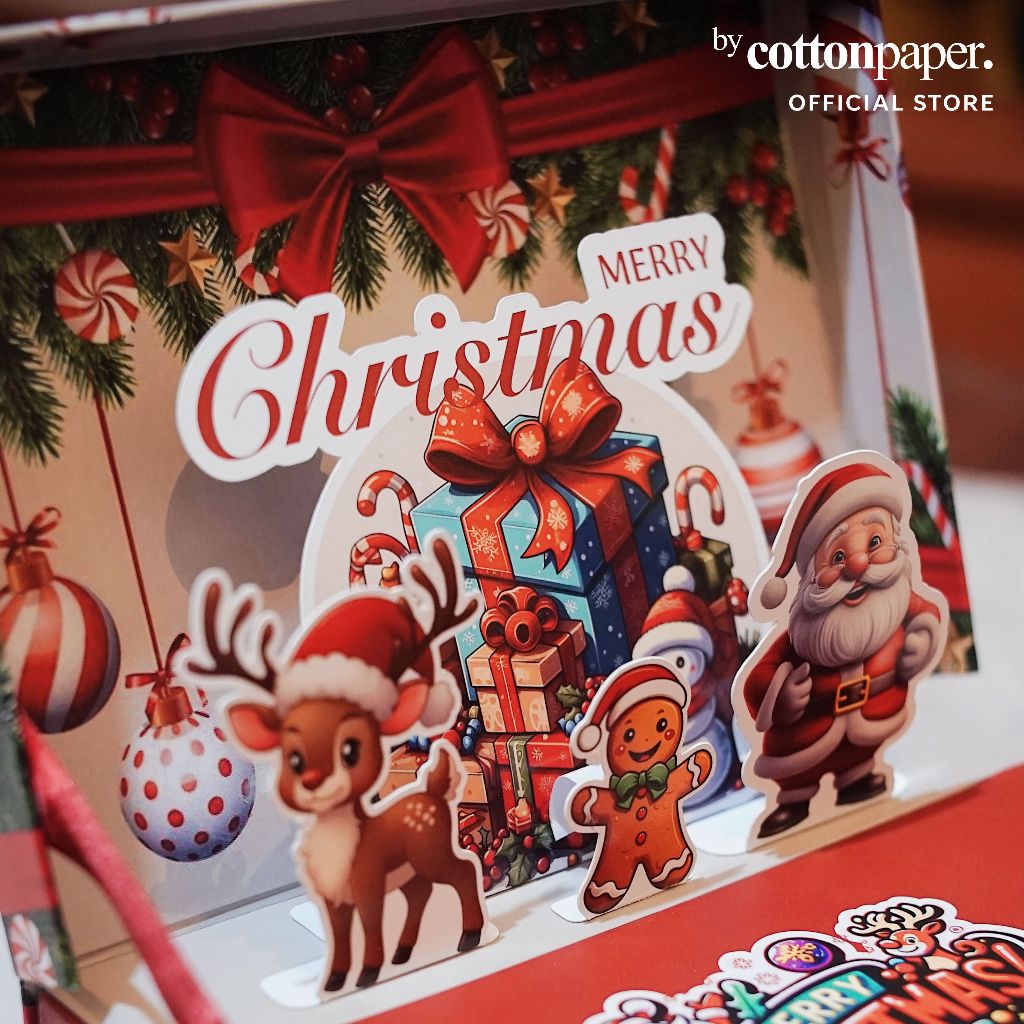 

by Cotton Paper - Kotak Kado Natal Buka Buku Pop Up Karakter Natal