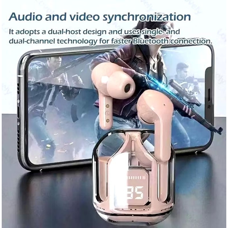 Earphone TWS Air31 LED Display Transparan Hifi Sound / Earphone TWS Air31