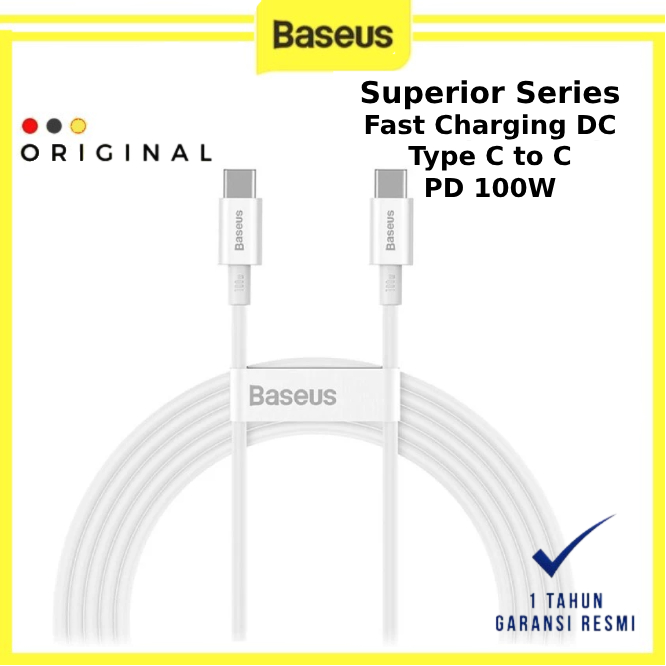 Baseus Superior Series Fast Charging Data Cable Type C to Type C 100W - BASEUS ORIGINAL ( CODE 10125