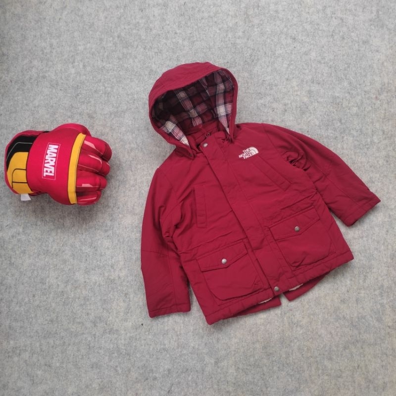 jacket tebal parka anak the North face maroon super cakep like new