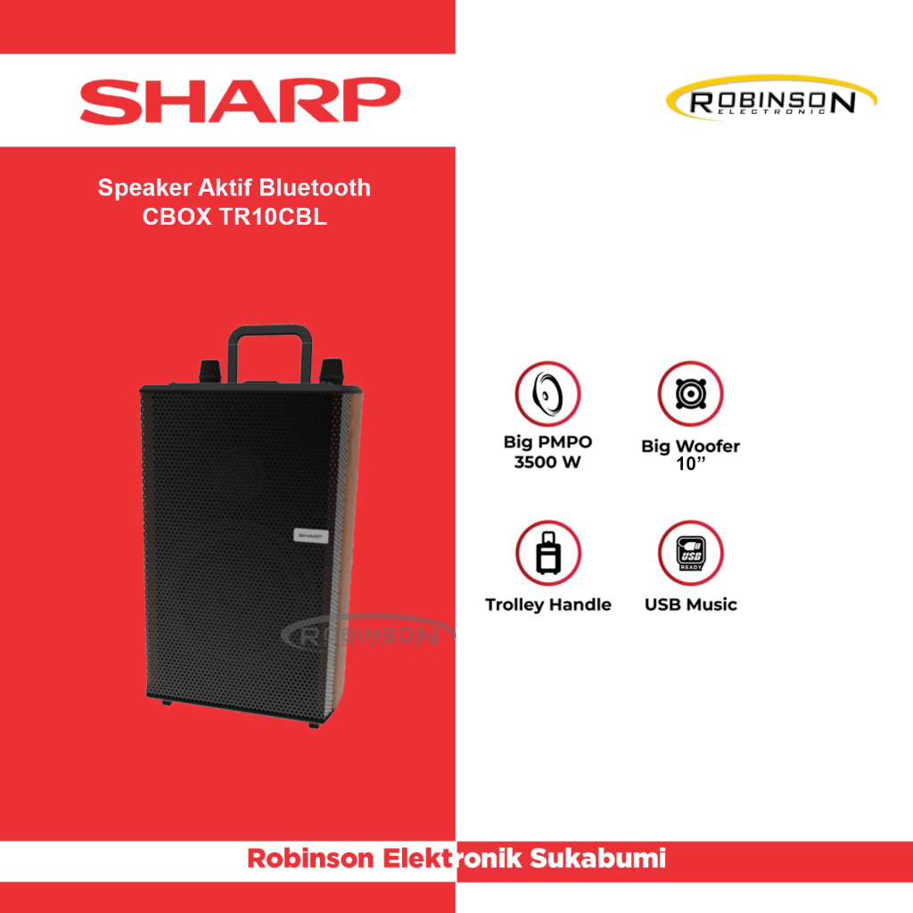 Speaker Bluetooth Sharp 10inch  CBOX TR10CBL