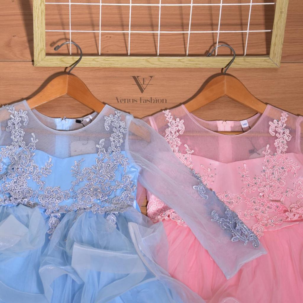 Baju Anak Perempuan - Dress Pesta Anak Perempuan usia 3-9 tahun Tile Mutiara by Venus Fashion