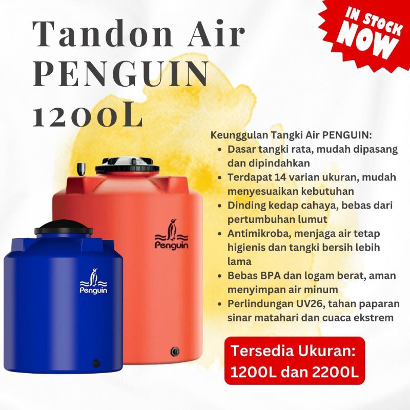 TANGKI/ TANDON/ TOREN AIR PENGUIN/ 1200 DAN 2000 LITER