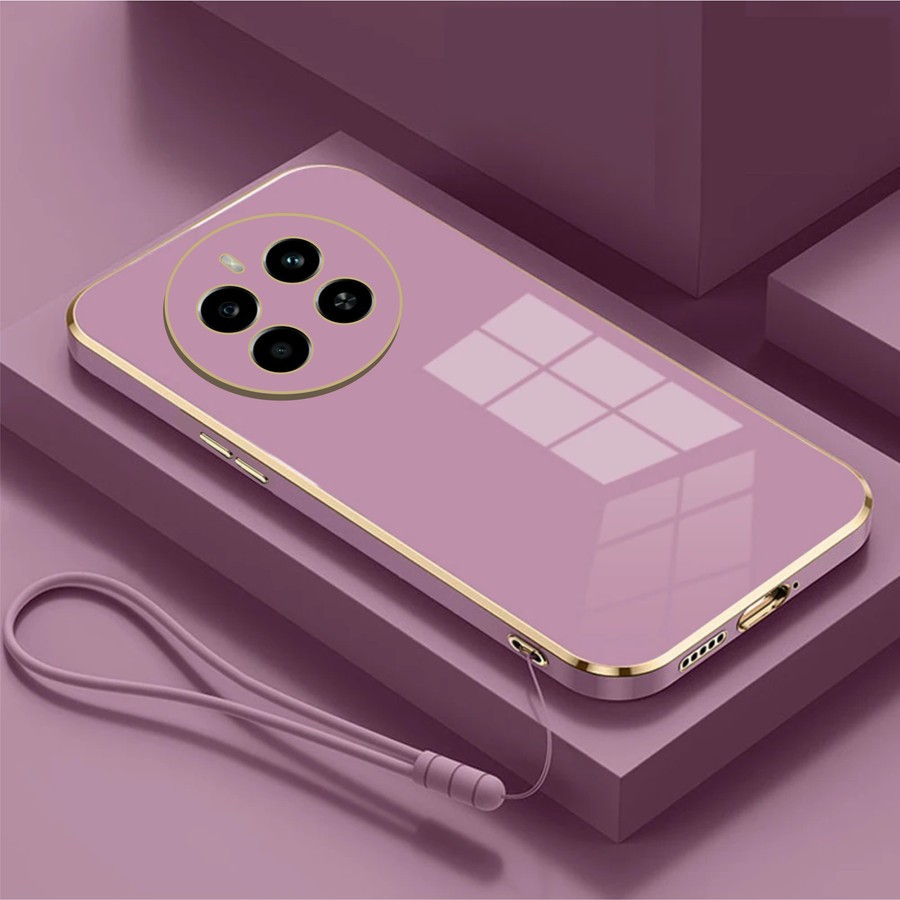 Case Realme 13 4G Soft Case Plating Free Tali Lanyard Gantungan Hp