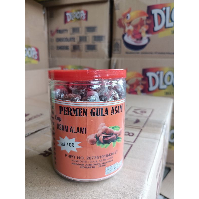 

permen asam jadul kemasan toples isi 100pcs