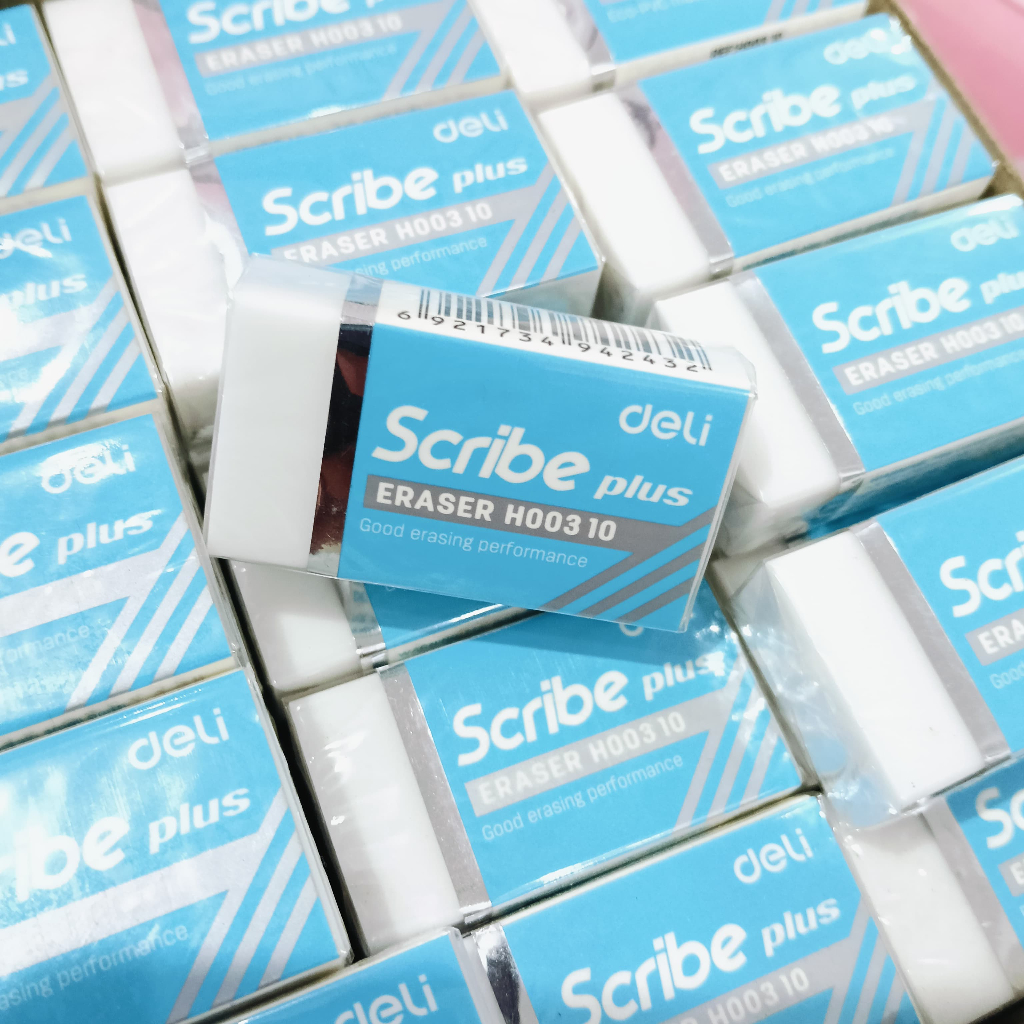 

DELI ERASER SCRIBE PLUS H00310 PENGHAPUS PENSIL PUTIH BERSIH