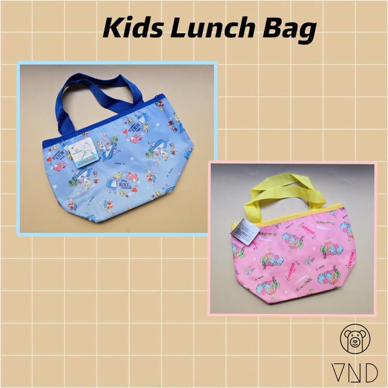 Kids Lunch Bag Dumbo/ Alice in Wonderland ORI Japan/ Tas Bekal Anak