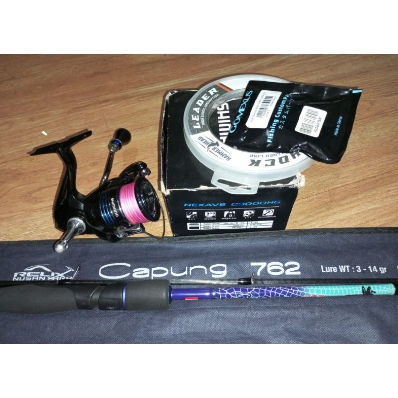 set pancing Shimano nexaf+ joran relix capung