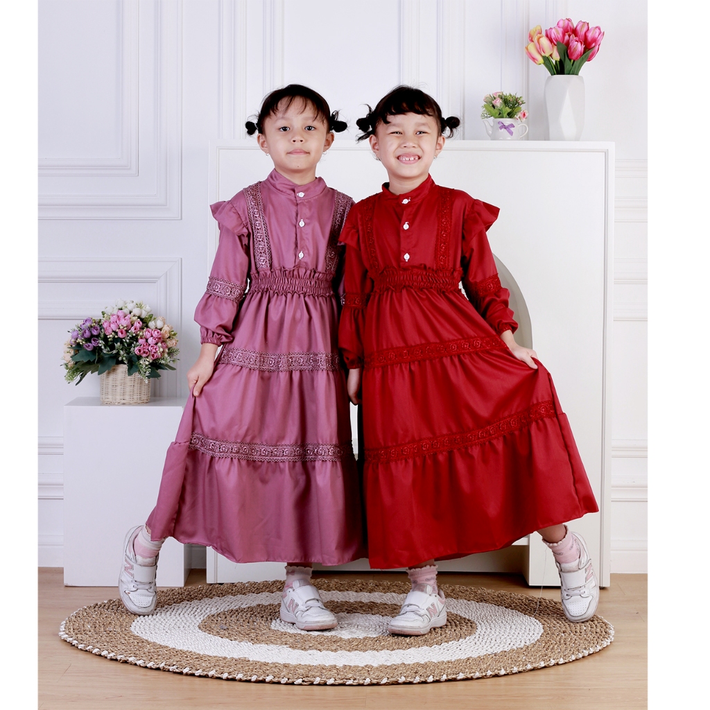 Dungdungkids Gamis Anak Farida Katun Toyobo 3 - 12 Tahun