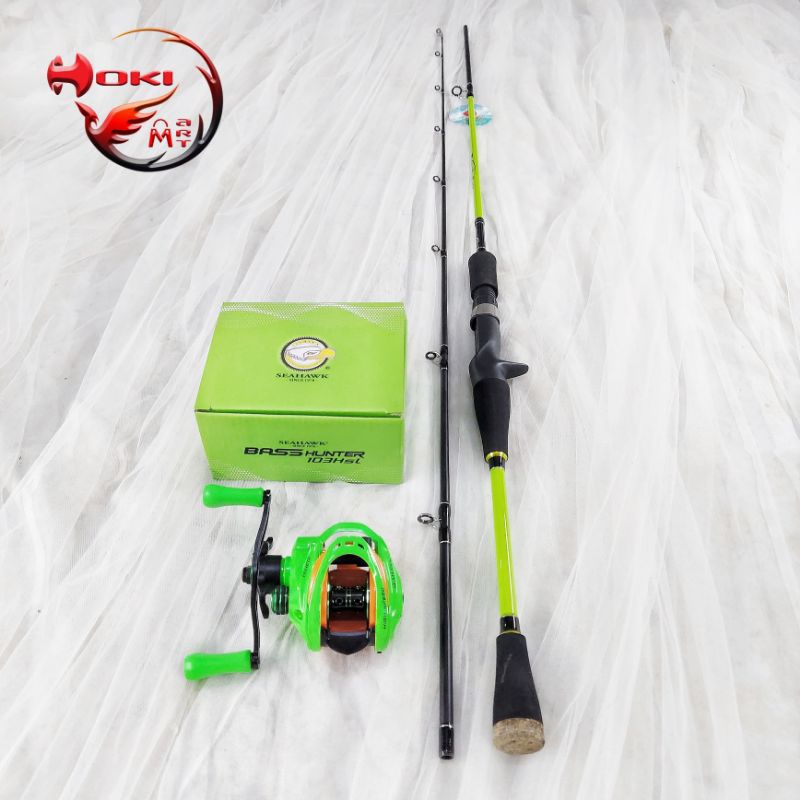 joran set bc CHARM BLACK BASS 150 165 180 210 + REEL BC SEAHAWK BASS HUNTER / set joran casting