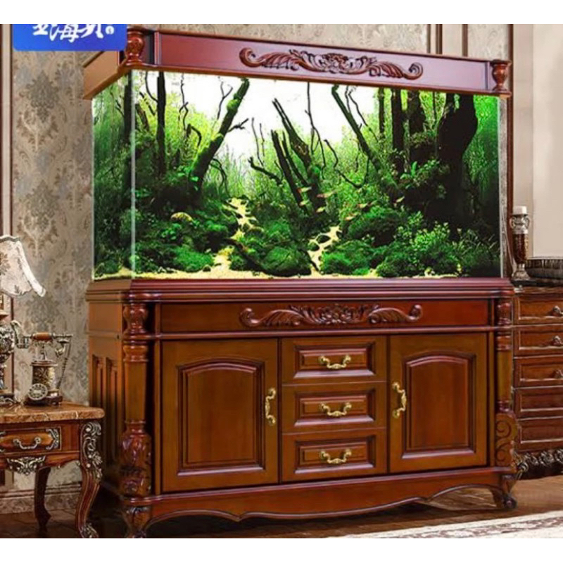 PROMO BUFFET AQUARIUM KAYU JATI / BUFFET RUANG TAMU