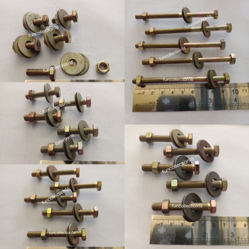 Baut Mur Kuningan Kunci Ring 10 12 14