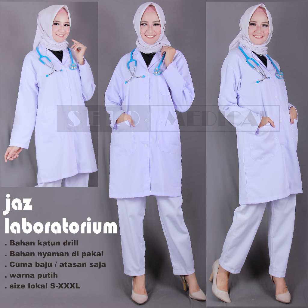 Jas Laboratorium Lengan Panjang Jas Lab wanita lengan panjang seragam laboratorium