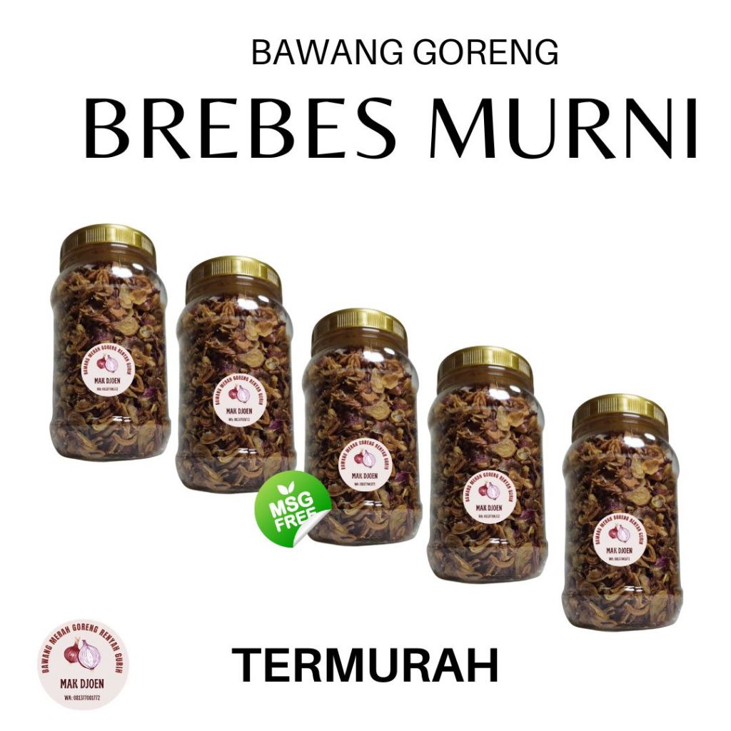 

Bagor Bawang Goreng Brebes Murni Tanpa Campuran 150 gram Paket 5 pcs COD