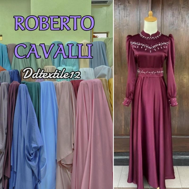 Kain Satin Roberto Cavalli High Quality / Saten Cavalli 100% Original / Satin Bahan Furing / Bahan B