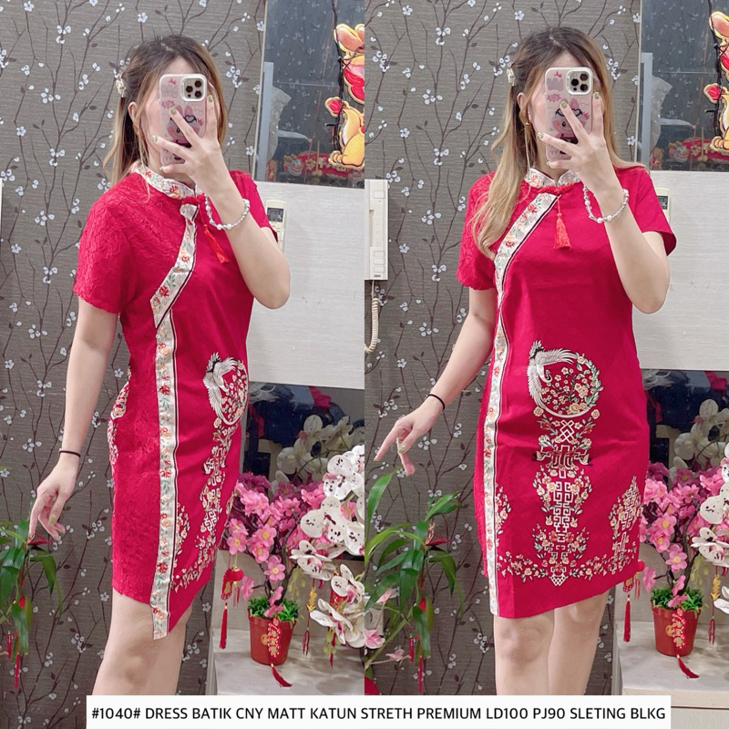 #1040 DRESS BATIK CNY PREMIUM