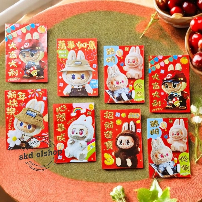

Angpao imlek Labubu ukuran sedang 12 x 9 cm tahun 2025 amplop angpau imlek