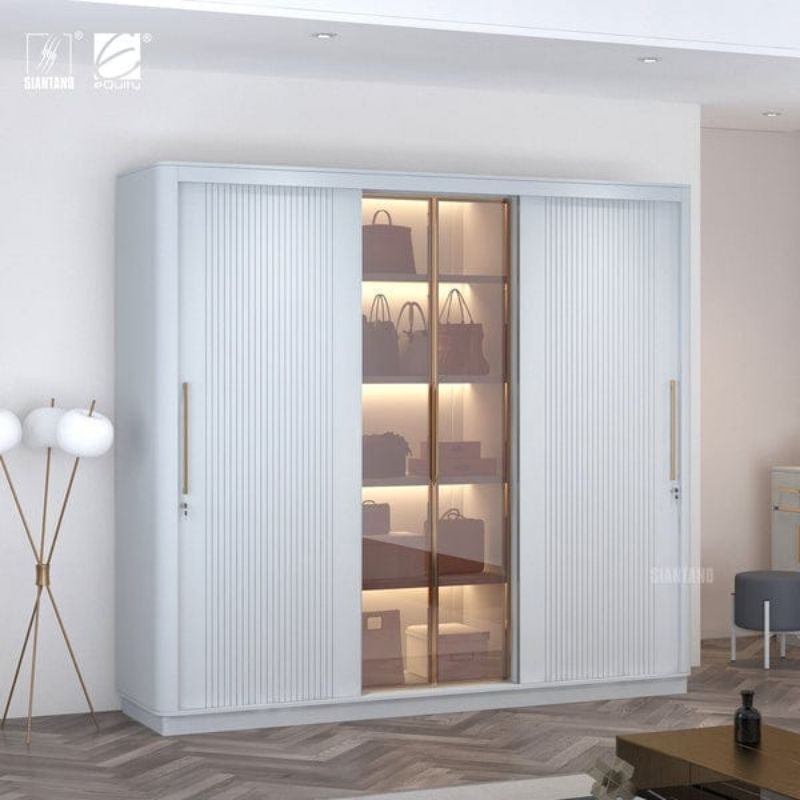 Lemari Pakaian 5 Pintu Frame Aluminium Sliding Swing Siantano Sunrise