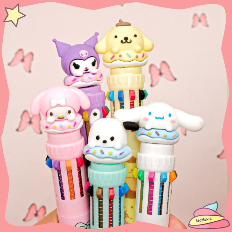 

(HARGA PROMO) Pena 10 Warna Sanrio Pen Bopen Pulpen Pena Anak Sekolah Gelpen Pena Karakter
