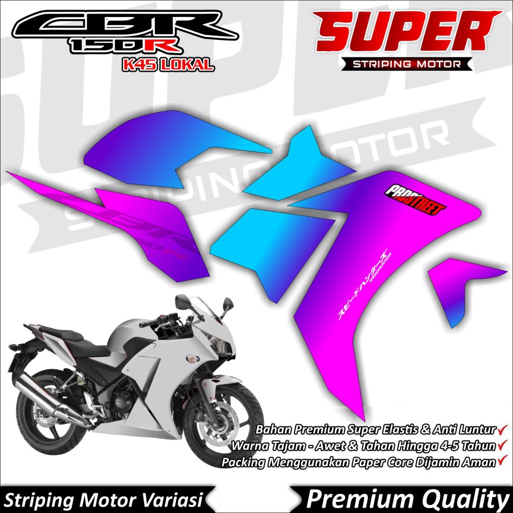 Stiker CBR K45 Lokal Anti Luntur keren Striping CBR K45 Lokal Striping Honda CBR K45 Lokal Gradasi