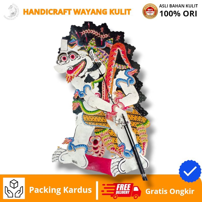 HANDICRAFT WAYANG KULIT | BUTO AMRAL BRAHALA SEWU / TRIWIKROMO -+ 80 cm Wayang Kulit Buto Jumbo Stan