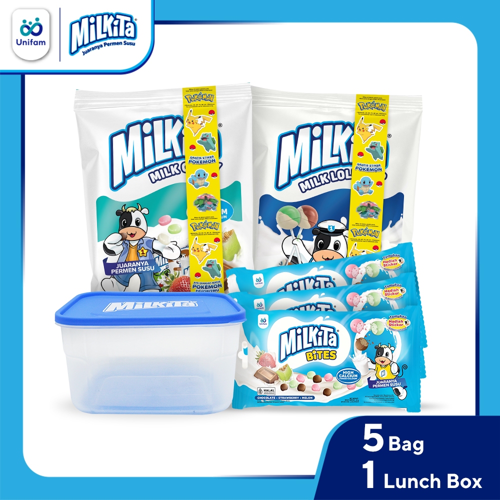 

Bundling Milkita Lunch Box Permen Susu - Milkita Candy + Milkita Lolipop + Milkita Bites + Free Lunch Box