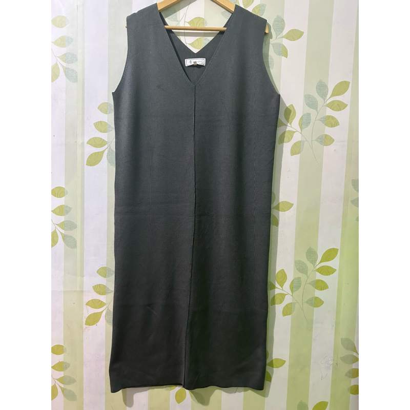 Dress knit rajut premium rope picnic v neck over all