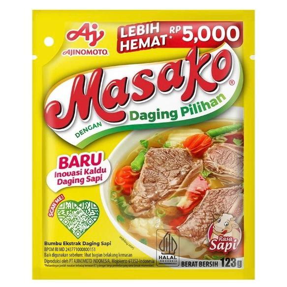 

Masako® Bumbu Kaldu Sapi Penyedap Rasa 100 g dan 123 g