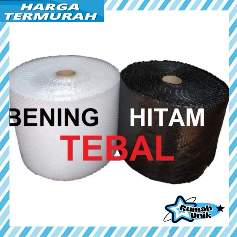 

Bubble wrap Hitam / Bening Lebar 30 Cm / 40 cm Kualitas Tebal RUMAH_UNIK